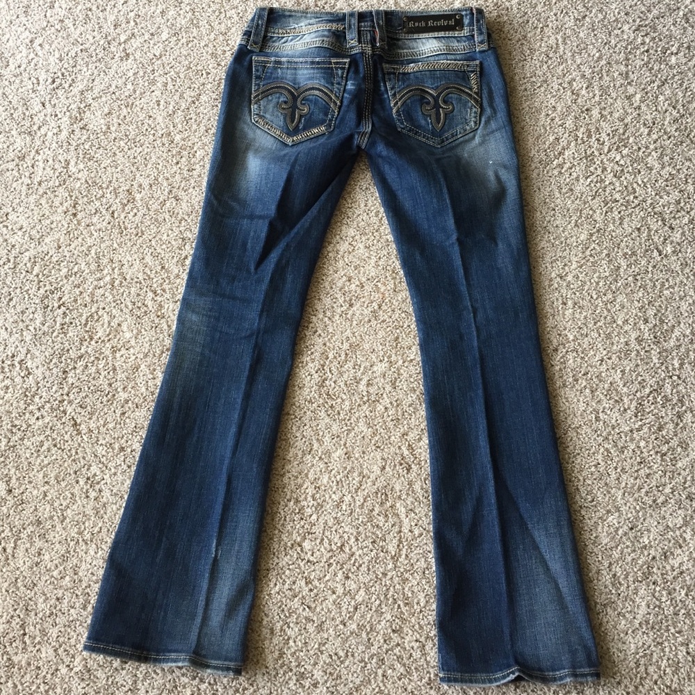 Rock Revival, blue denim jean,sz 29, Alanis boot😀 inseam 31